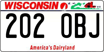 WI license plate 202OBJ