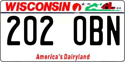 WI license plate 202OBN