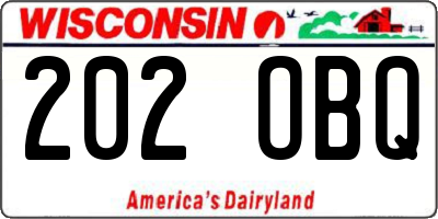 WI license plate 202OBQ
