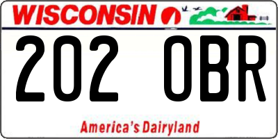 WI license plate 202OBR