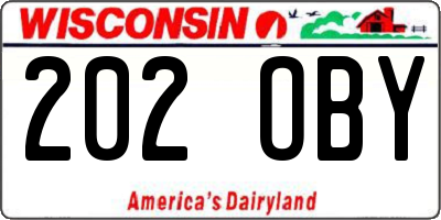 WI license plate 202OBY