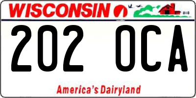 WI license plate 202OCA