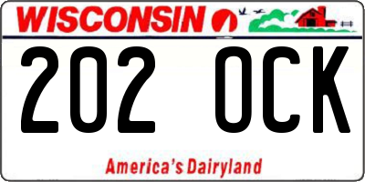 WI license plate 202OCK