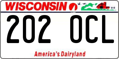 WI license plate 202OCL