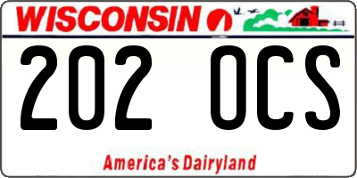 WI license plate 202OCS