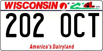 WI license plate 202OCT
