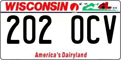 WI license plate 202OCV