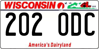 WI license plate 202ODC