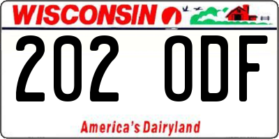 WI license plate 202ODF