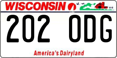WI license plate 202ODG