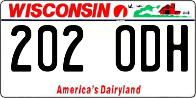 WI license plate 202ODH