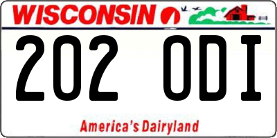 WI license plate 202ODI