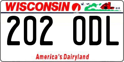 WI license plate 202ODL