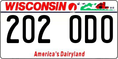WI license plate 202ODO