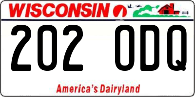 WI license plate 202ODQ