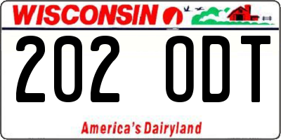 WI license plate 202ODT