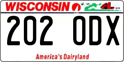 WI license plate 202ODX