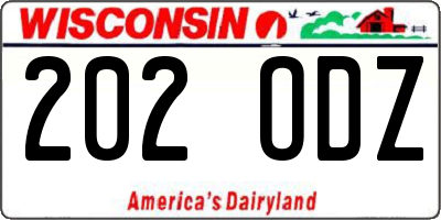 WI license plate 202ODZ