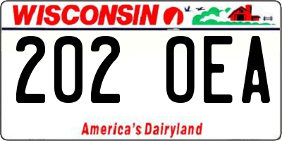 WI license plate 202OEA