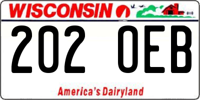 WI license plate 202OEB