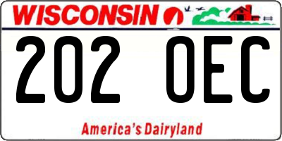 WI license plate 202OEC