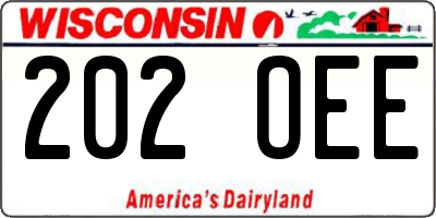 WI license plate 202OEE