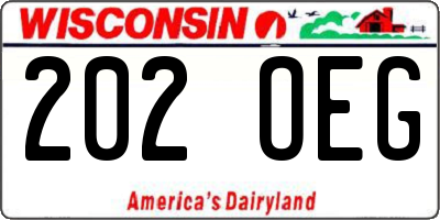 WI license plate 202OEG