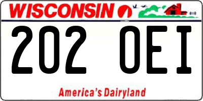 WI license plate 202OEI