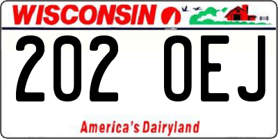 WI license plate 202OEJ