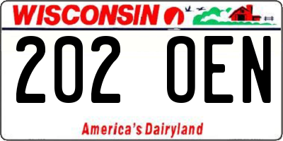 WI license plate 202OEN
