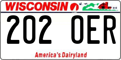 WI license plate 202OER