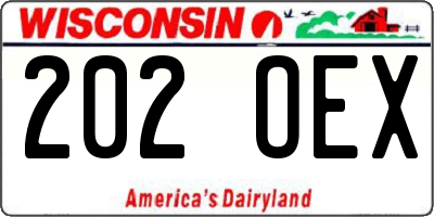 WI license plate 202OEX