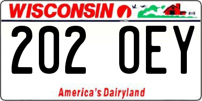 WI license plate 202OEY