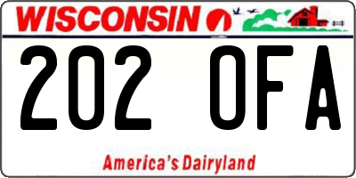 WI license plate 202OFA