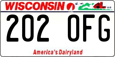 WI license plate 202OFG