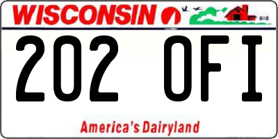 WI license plate 202OFI