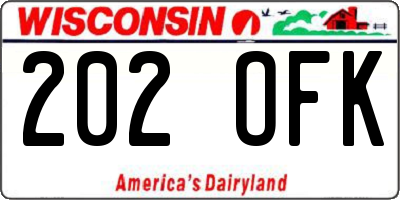 WI license plate 202OFK