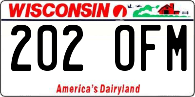 WI license plate 202OFM