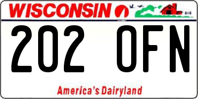 WI license plate 202OFN