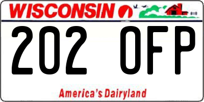 WI license plate 202OFP