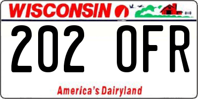 WI license plate 202OFR