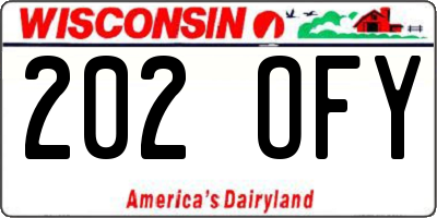 WI license plate 202OFY