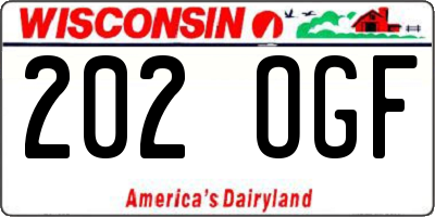 WI license plate 202OGF