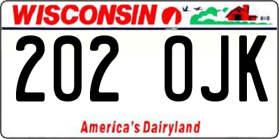 WI license plate 202OJK