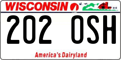 WI license plate 202OSH
