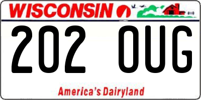 WI license plate 202OUG