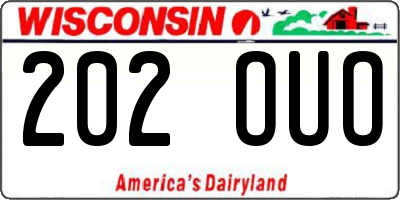 WI license plate 202OUO