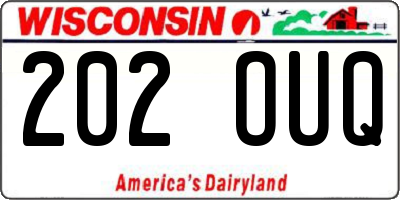 WI license plate 202OUQ