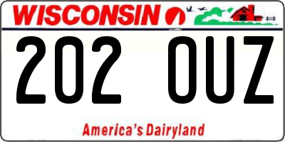 WI license plate 202OUZ