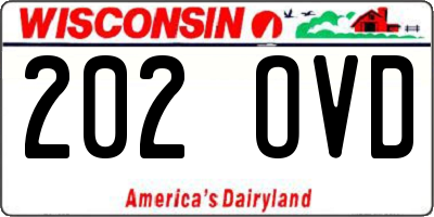 WI license plate 202OVD